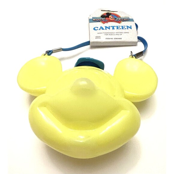 Mickey Mouse & Friends Yellow Canteen Blue Cap Vintage Disney NEW with TAG - Picture 5 of 10